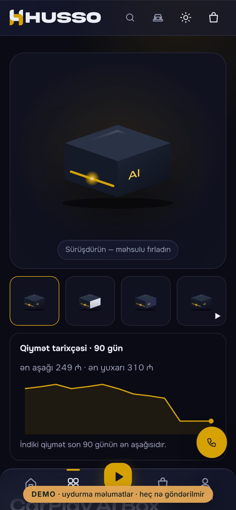 Husso.az — avtomobil texnologiyaları mağazası — mobil