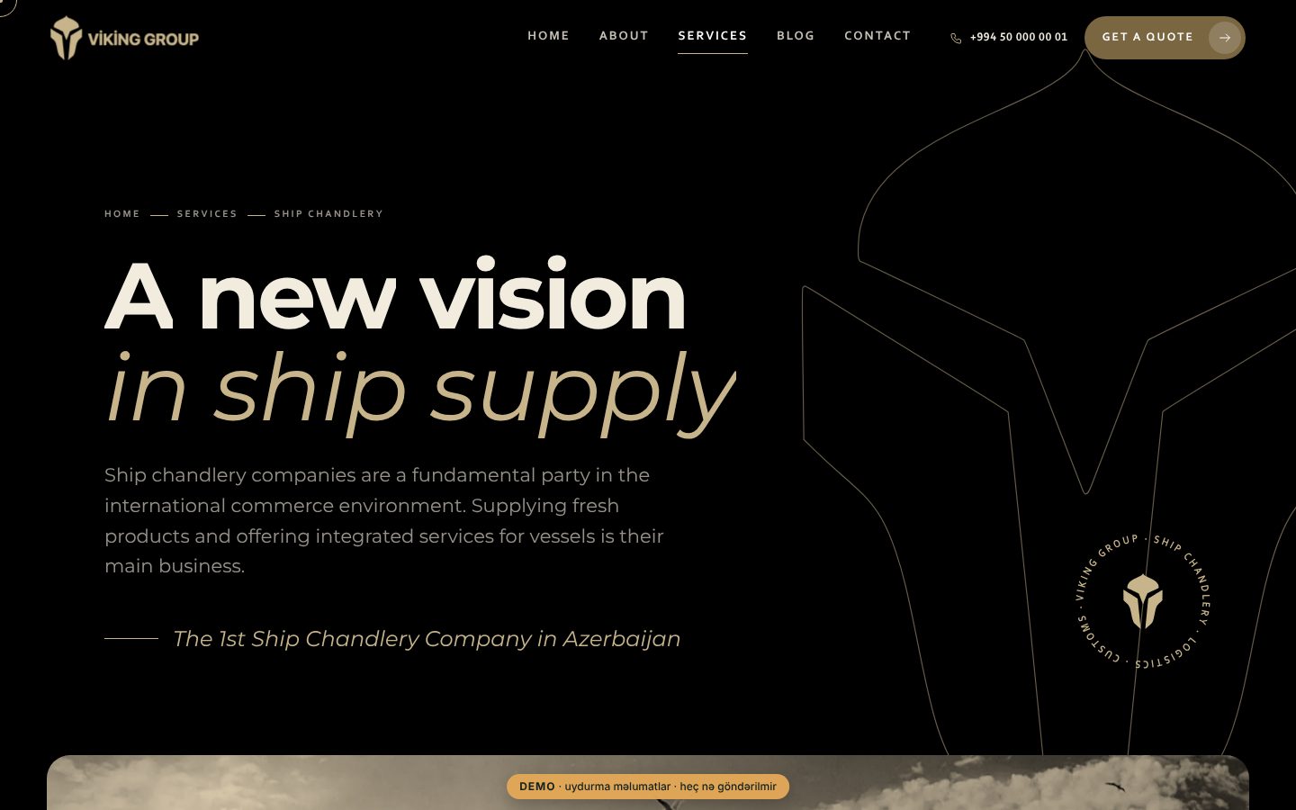 Viking Group — korporativ sayt — Ship Chandlery xidmət səhifəsi