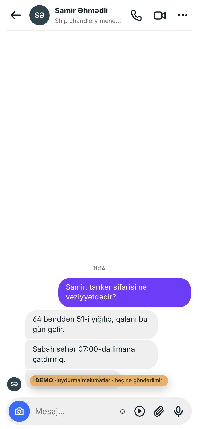 VMM Ofis — qrup şirkətləri üçün ofis sistemi — Komanda çatı